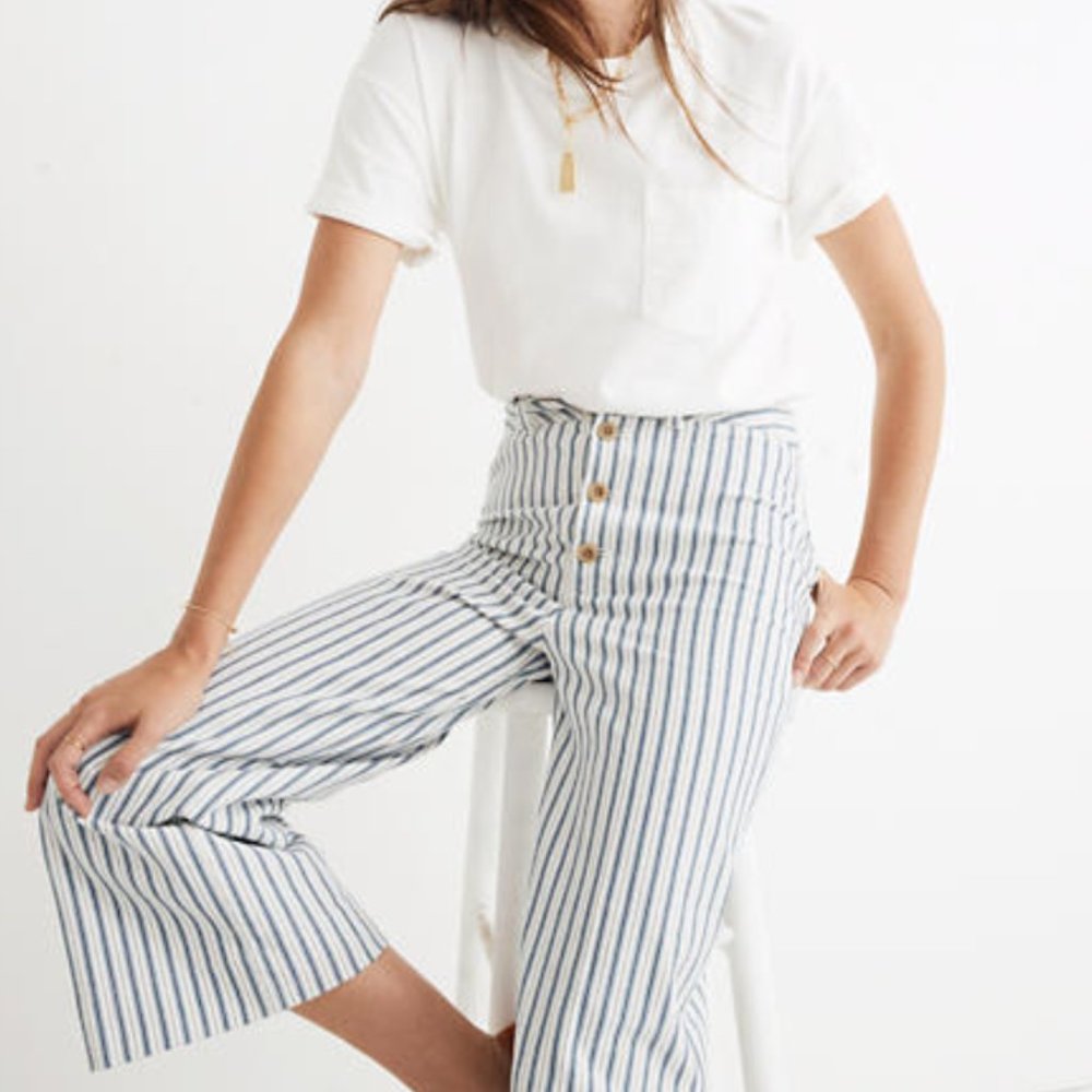 Madewell Striped Wide-Leg Pants
